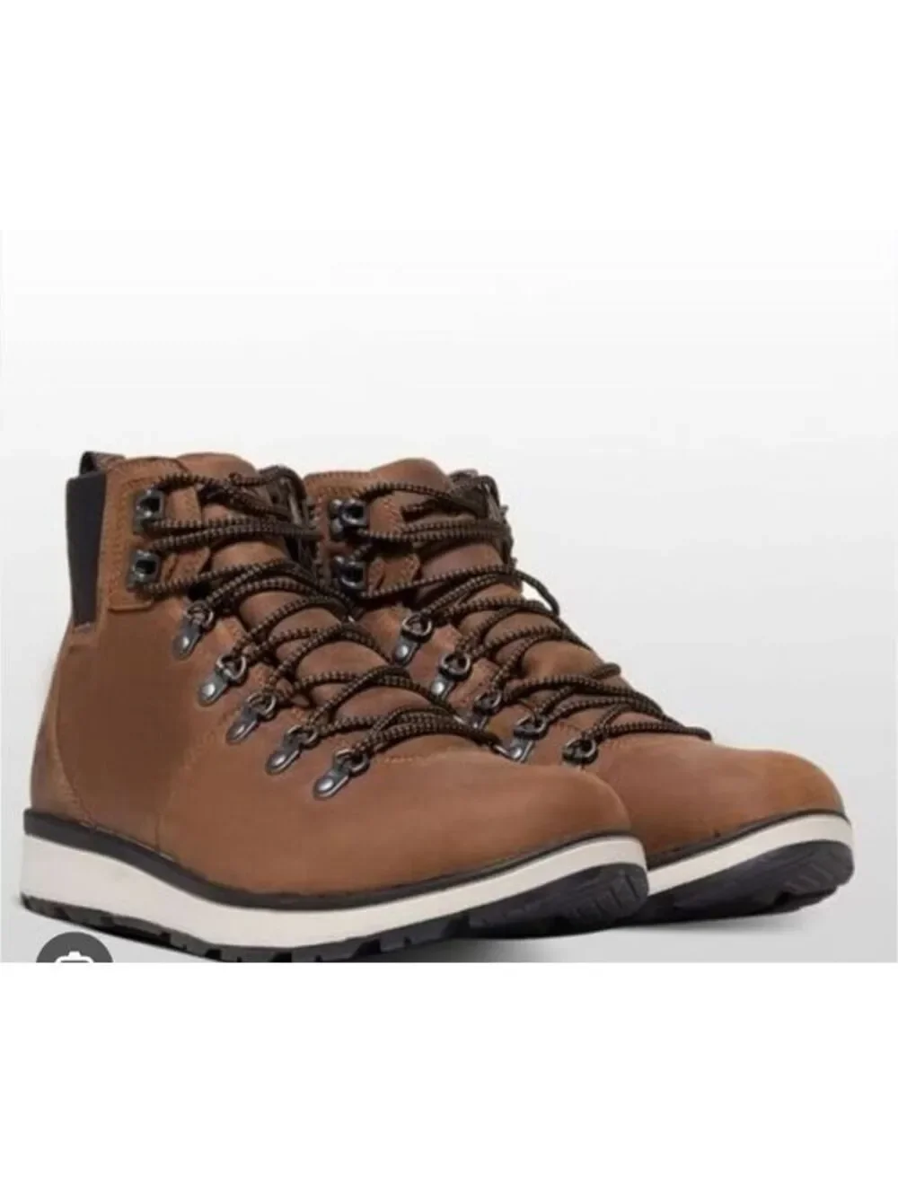 Size 13 Forsake Men's Brown Leather Hiking Boots with Lace-Up and Rubber Outsole